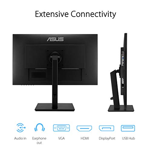 ASUS VA27DQSB 27” Monitor, 1080P Full HD, 75Hz, IPS, Adaptive-Sync, Eye Care, HDMI DisplayPort VGA USB Hub, Frameless, Ergonomic Design, VESA Wall Mountable,Black by ASUS - Image 5