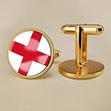 Charm Schicke Emaille-England-Flagge Manschettenknöpfe - Geschäftsmann Hemd Anzug Abzeichen Manschettenknöpfe Trendiger Patriotischer Schmuck, Neuheit Kreatives Geometrisches Zubehör Abschlussges