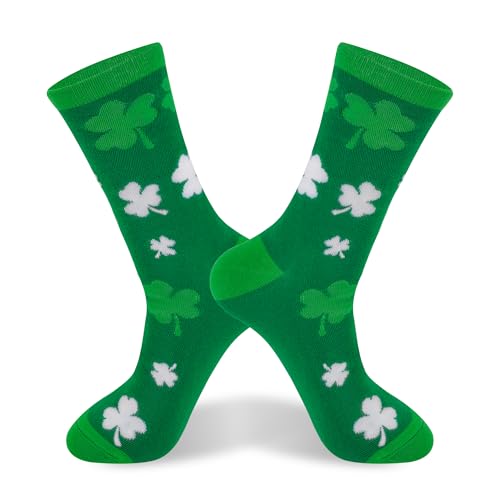 Kelool St Patricks Day Socks Gifts For Men Green Shamrock Socks for St Patricks Day Accessories Funny Birthday Gifts Idea for Women Men Kids Teens Boys Girls