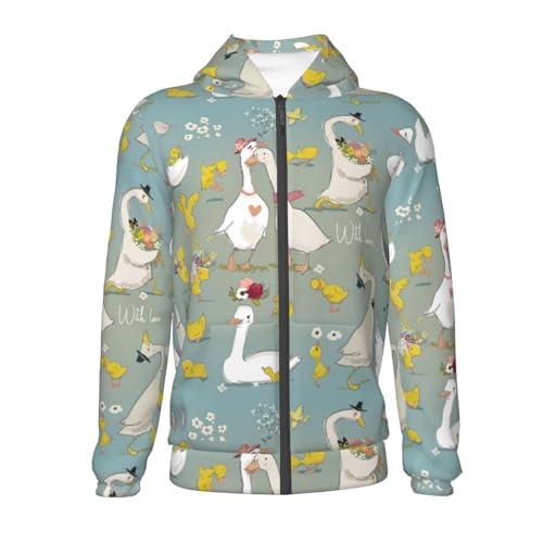 Cute Farm Birds Kid Hoodies Boys Zip Up Sweatshirts Girls Pullover with Pocket2
