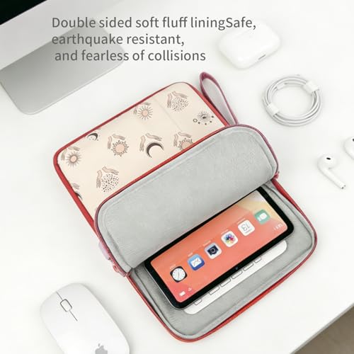 Image of MOCA Universal 7-8 Inch Tablet Sleeve Case, Polyester Protective Cover with Zipper and Wrist Strap, Compatible with Kindle, iPad mini, Samsung, Lenovo Tablets (Celestial Terra, 7-8 inch)