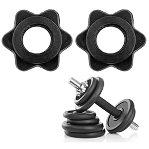 2pcs Barbell Bar Hexagon Nuts,Dumbbell Hex Nut Spinlock Collar Spin Lock Screw Nuts Dumbbell Barbell Bar Clips,Ends Anti-Slip Spin-Lock Collar Dumbbell Hex Nut Screw Clamps For Barbells Bars Training