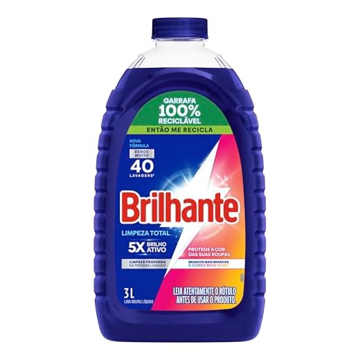 Brilhante Limpeza Total - Lava Roupas Líquido 3L