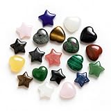 KAIYAYA 20 Stück Glücksbringer Herz Stein Kristalle Edelsteine für Kinder Heilung Kristall Edelsteine Liebhaber,Liebesherz Natürliche Bunte Steine Heilsteine für Meditation,Chakra,Reiki,Energieausglei