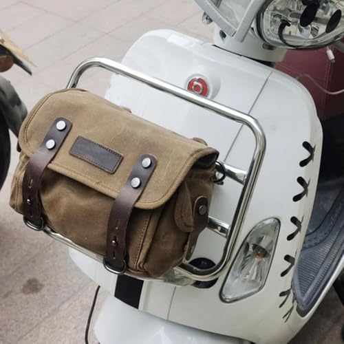 Xozilo バイク サイドバッグ 防水 サドルバッグ 大容量 小物収納 通勤向け メッセンジャー スクーター 取り付け簡単 汎用 多車種対応 ライダー向け グリーン (カーキ)