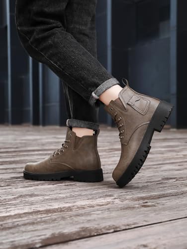 Image of RiverValley Mens Boots Fashion Casual Motorcycle Boot Hiking Chukka Boots for Men