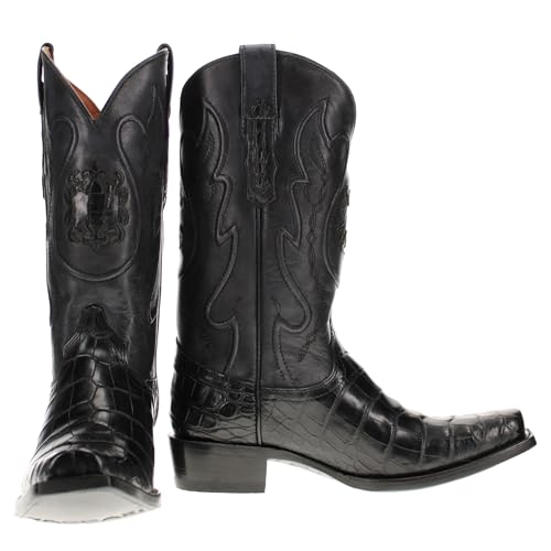 Vaccari Men's Travis Genuine American Alligator Belly Leather Western Cowboy Boots2