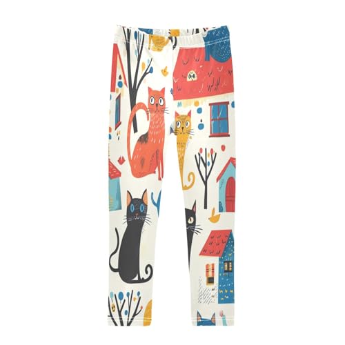 Toddler Girls Leggings Printed Yoga Pants Leggings Colorful Cat Horse for Kids