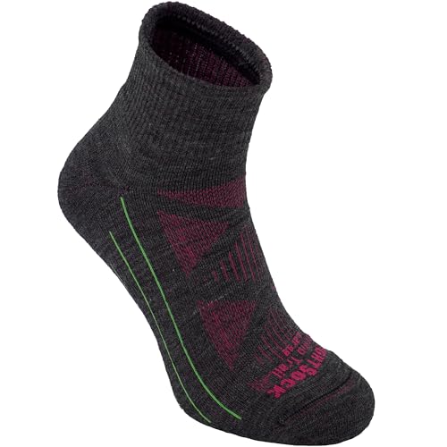 Wrightsock Merino Trail Quarter Hiking Socks for Men and Women - Cushioned, Eco-Friendly and Anti Blister Socks with Enhanced Breathability - American Made with Extra Comfort