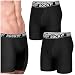 Rocky® Men's Performance 9" Boxer Brief (2 Pack) Athletic Stretch Underwear (Large, Black- Grey Waistband)