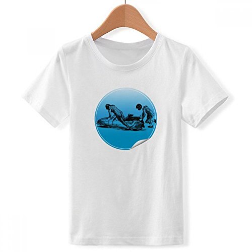 T-shirt ski blanc garçon style unique fini les vêtements d'hiver tristes et ternes