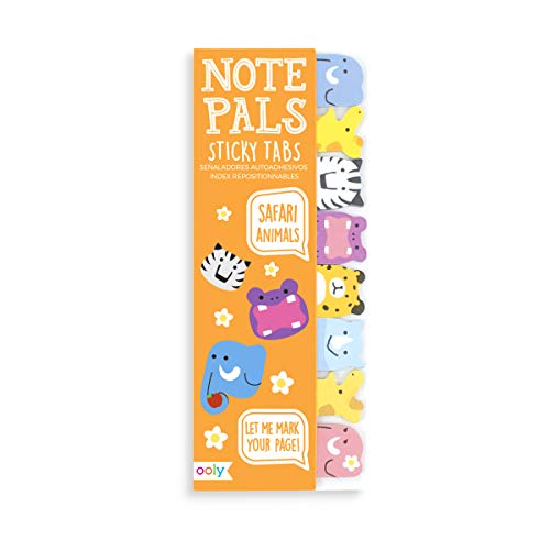 OOLY Note Pals Mini Sticky Tabs - Safari Animals - 120 Paper Tabs