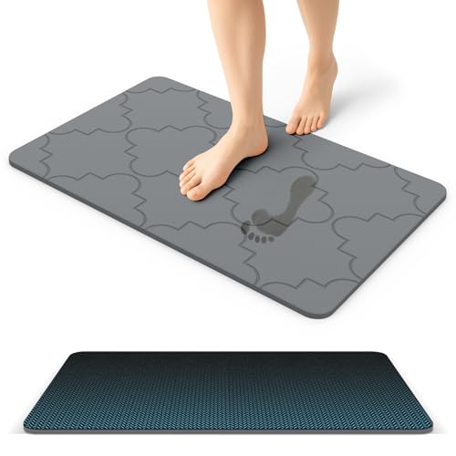 Extra Large Stone Bath Mat Non-Slip Rubber Back, 31.5