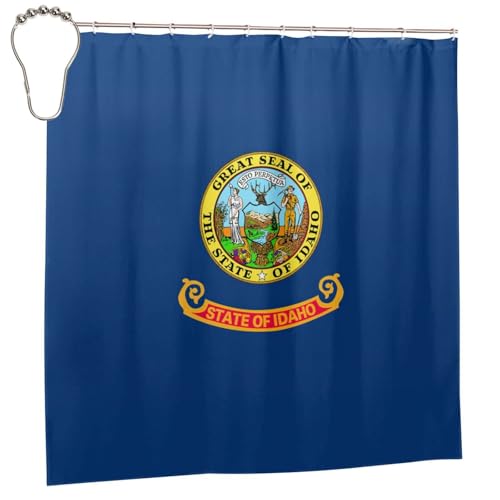 Rideau de douche polyester Idaho 183x183 avec accessoires de bain
