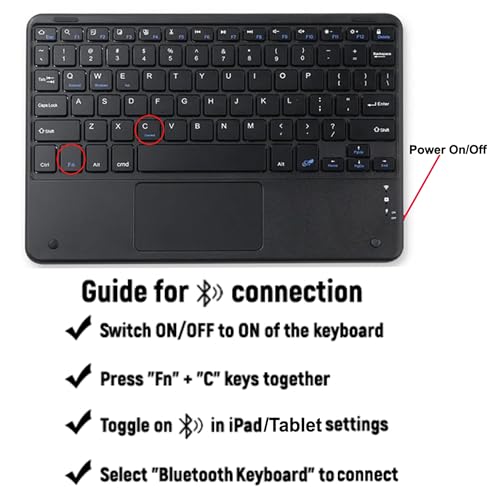 Image of TGK Detachable Bluetooth Keyboard Case for Redmi Pad 10.61 Inch Smart Cover (Black)