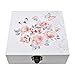 gbHome GH-6743 Decorative Wooden Treasure Box with Floral Art, Trinket Box, Mini Storage Chest for Jewelry, Memento Case, Wood Holder for Miscellaneous Teabags Coins, Trinket Container, Modern Design