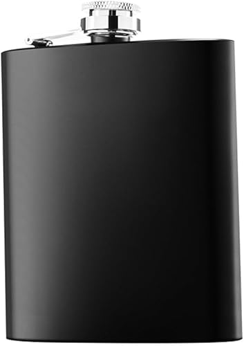 Miniatura 6 de beicemania Frascos de acero inoxidable de 12oz para licor para hombre, color negro