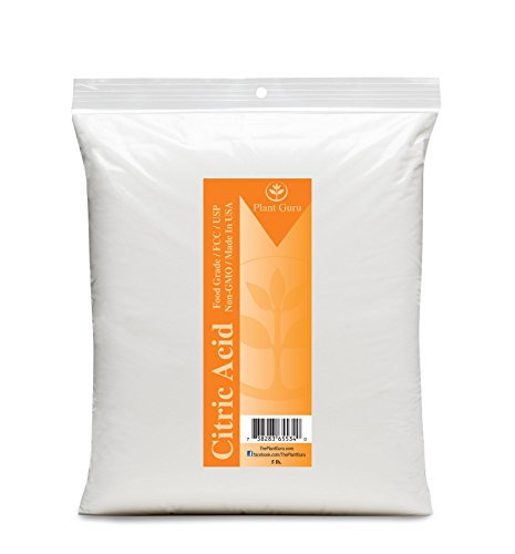 Citric Acid Powder 5 lbs. Bulk 100% Pure Food Grade, Kosher, Non-GMO, for Cooking, Baking, Cleaning, Bath Bomb and Soap Making.