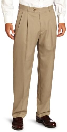 Haggar Men's Herringbone-Stripe Pleat 