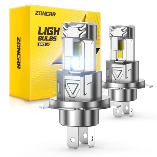 ZonCar H4 LED Light Bulbs, 68,000LM, 6500K White, 2-PACKS