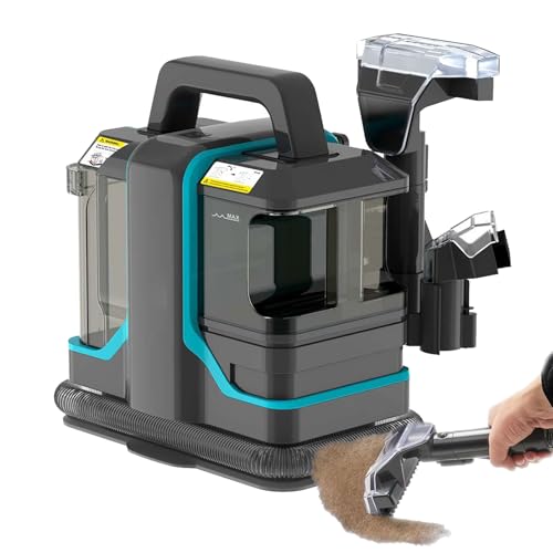 Carpet Spot Upholstery Cleaner, 450W Portable Carpet Cleaner, Wet Washer Machines Vacuum Portable Compact Cleaning Machine with 2 Brush, 1.08L+0.8l Double Tank Stain Cleaning Machine