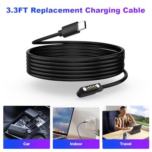 Image of ZORBES 5W Charger for PLAUD Note AI Voice Recorder, Plaid Charger Replacement USB-A /C Charging Cable Cord, USB C to 4-Pin Magnetic Connector for PLAUD Note Pro A, Plug and Go(3.3ft /1m)