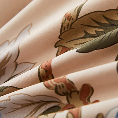 Perkily Vintage Floral Duvet Cover California King 3 Pcs 1 Duvet Cover+2 Pillow Chinoiserie Peony Asian Style Botanical And Tree Branches Cotton Bedding Set 800Tc Egyptian Cotton #TOP5