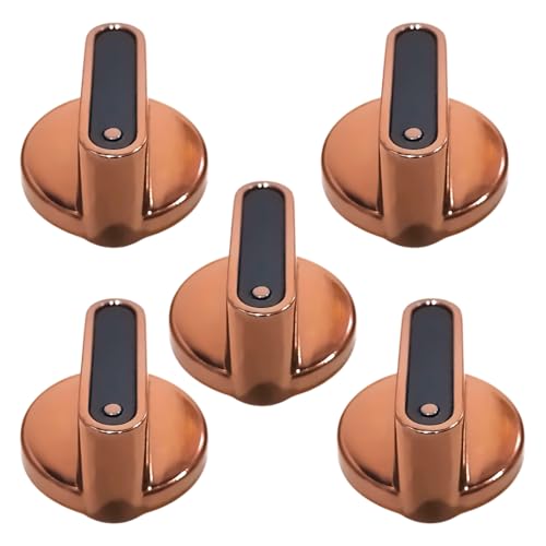 Image of Gas Stove Knobs Set, Manual Ignition Buttons, Compatible with All Gas Chulhas (5, Metal Golden)