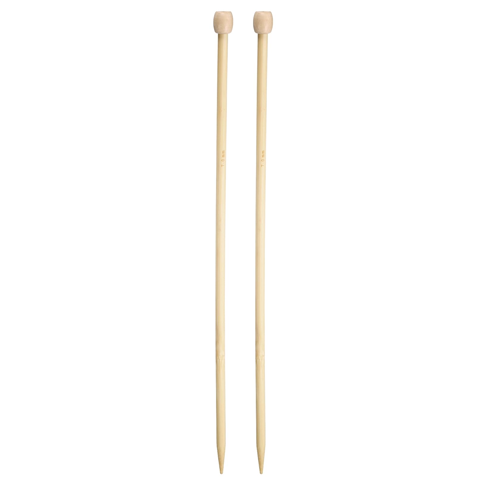 HARFINGTON Aguja de tejer de bambú de 7 mm, recta, de una sola punta, 34 cm de largo, para principiantes, agujas de tejer a mano, talla 10.5 de EE. UU
