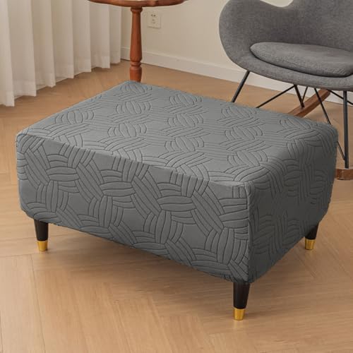 Housse de pouf grise extensible et durable pour décoration salon et bureau