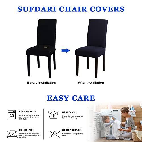 image for NC Stretch Dining Chair Covers Soft Removable Kitchen Seat Covers Pars