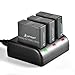 Artman GoPro Hero 5/6/7 1480mah Replacement Batteries (3 Pack) and 3-Channel LED USB Charger for GoPro Hero 5 Black, AHDBT-501, Hero(2018),Hero 6,Hero 7 Black(Fully Compatible with Original)