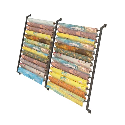 Support mural rouleaux de tissu robuste à 16 niveaux pour présenter vos textiles - 2