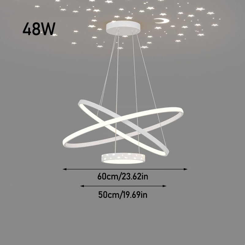 Pendant light LED dimmable 48W lustre suspension pour bibliothèque