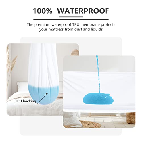 Waterproof Breathable Mattress Protector, Twin Noiseless Premium Smooth Mattress Cover, Deep Pocket Fit Up To 18 Inches, Soft Washable Bed Cover #TOP2