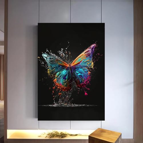 Impression d'art sur toile papillon coloré tableau mural 35x50cm