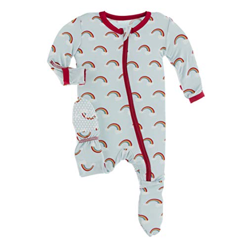 Image of KicKee Welcome Home Zipper Footie – Viscose from Bamboo Baby Pajamas – One-Piece Sleepwear with Anti-Slip Feet & Zip Guard