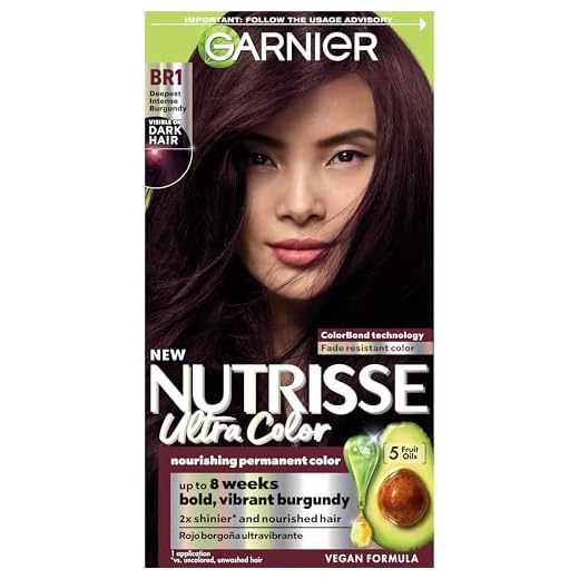 Garnier Hair Color Nutrisse Ultra Color Nourishing Creme, BR1 Deepest Intense Burgundy (Acai Berry) Red Permanent Hair Dye, 1 Count (Packaging May Vary)
