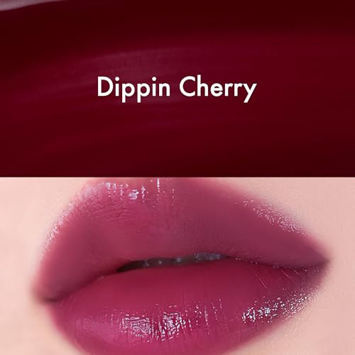 Image of Amuse SEOUL Daisy Flower Dew Tint (DIPPIN CHERRY) - Glossy Moisturizing Lip Stain, Watery Glow Lip Tint, Long Lasting Color, Dewy Finish, Vegan, Korean Beauty Makeup