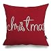 Phantoscope Decoractive New Merry Christmas Series Christmas White 3D Embroidery Throw Pillow Case Cushion Cover 18" x 18" 45cm x 45cm
