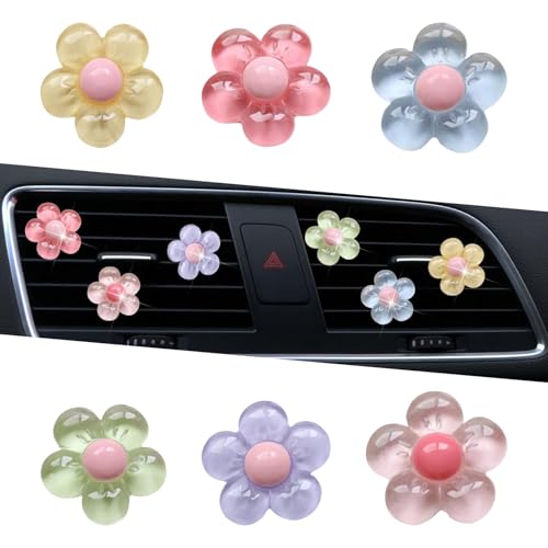 Ferianl 6PCS Flower Air Vent Clips Air Conditioner Outlet Decoration Cute Car Dashboard Accessories Universal Aut Interior Decorative Accessories for Women Girls