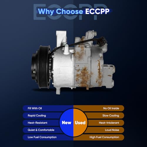 Image of ECCPP AC Compressor with Clutch for Buick Lucerne 4.6L | for Cadillac DTS 4.6L 2006-2011 Fast Cooling AC Compressor Low Vibration