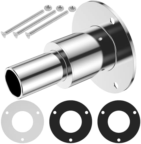 Straight Thru Hull Exhaust Skin Fitting Kit 24mm Stainless Steel Diesel Heater Exhaust Pipe Thru Wall Tube Pipe Socket Hardware with 3 Screws for Diesel Parking heaters