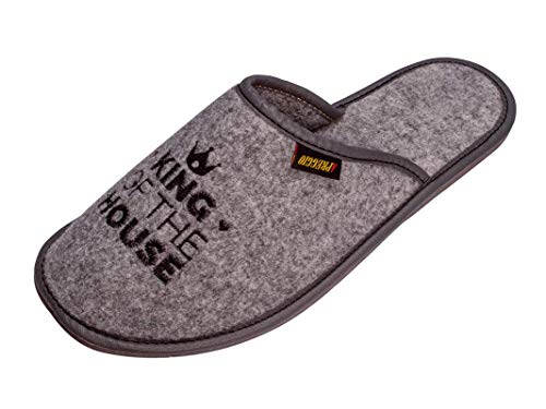 Appregio - Zapatillas de Hombre de Fieltro - Suela de Goma Maciza - Cómodo de Llevar - Flexible - Producto 100% Natural - Hecho a Mano (Gris, 44) Cover