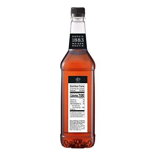 1883 Caramel Syrup - Flavored Syrup for Hot & Iced Beverages, Rich, Full-Bodied Taste, All-Natural - Gluten-Free, Vegan, Non-GMO, Kosher, Preservative-Free, Made in France | Plastic Bottle 1 Liter (33.8 Fl Oz)