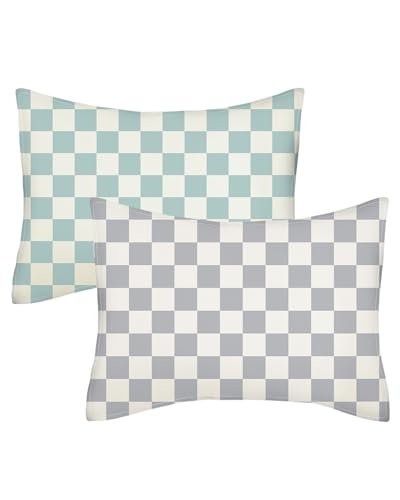 Image of ALVABABY Toddler Pillowcases Stretchy Soft Kids Pillow Cover 2 Pack Fit 13 inchx 18 inch or 12 inchx16 inch Envelope for Girl Boy Sleepy Travel Christmas 2TPE41A