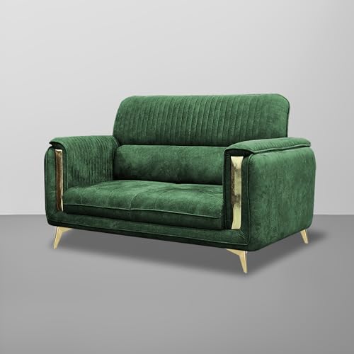 Image of Casaliving Gelio 2 Seater Sofa Set for Living Room Premium Fabric Sofa (Green)