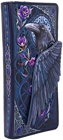 Nemesis Now Ravens Flight Black Wing Floral Embossed Purse Wallet, Polyurethane, 18.5cm