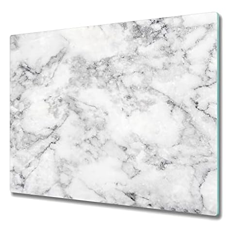 Tabla de Cortar Cocina Vidrio Templado 80x52cm - Mármol Cover