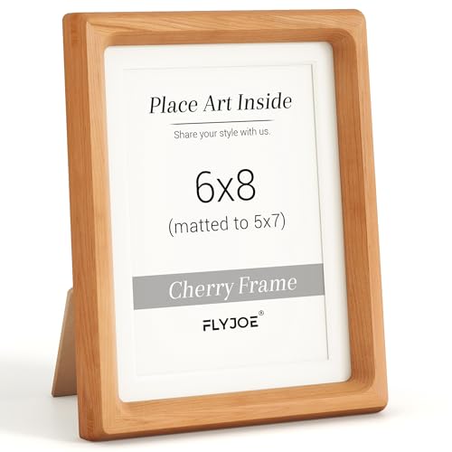 Picture Frame, USA-Sourced Hardwood Photo Frame, Cherry, 6x8